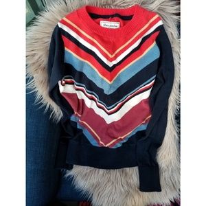 Abercrombie & Fitch 70s Vibe Chevron Sweater SM